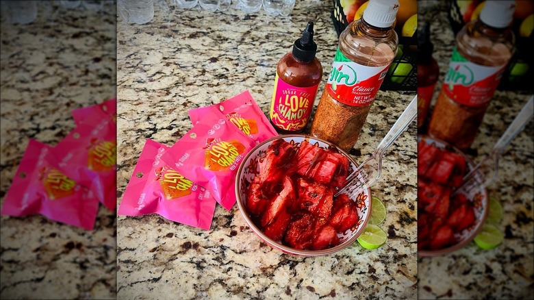 Watermelon with I Love Chamoy sauce