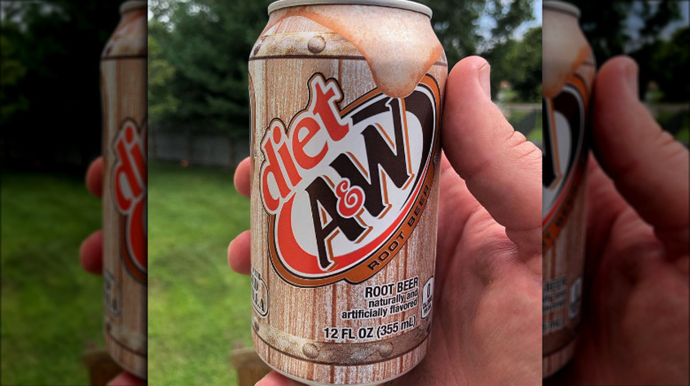 Diet A&W Root Beer can diet soda