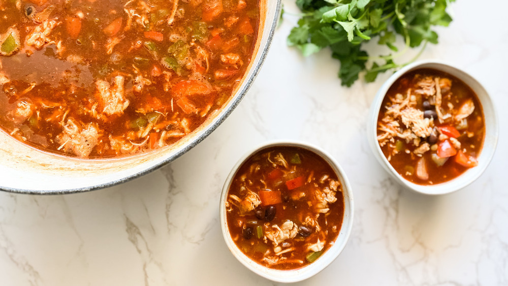 bowls of enchilada soup