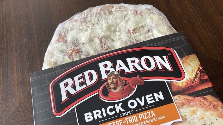 Red Baron pizza out of box