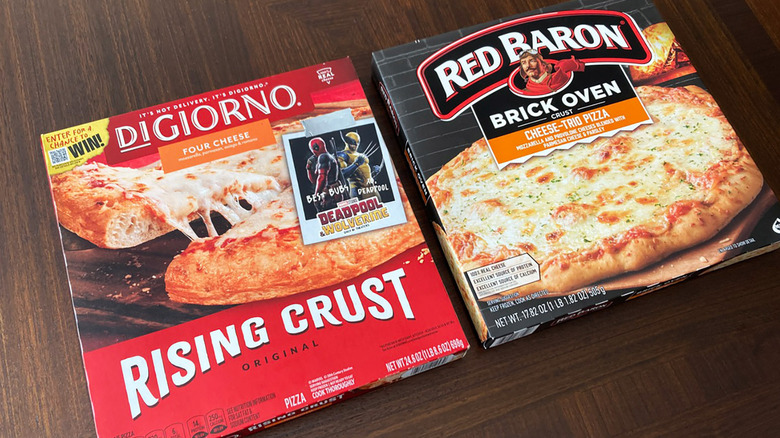 DiGiorno and Red Baron pizza boxes