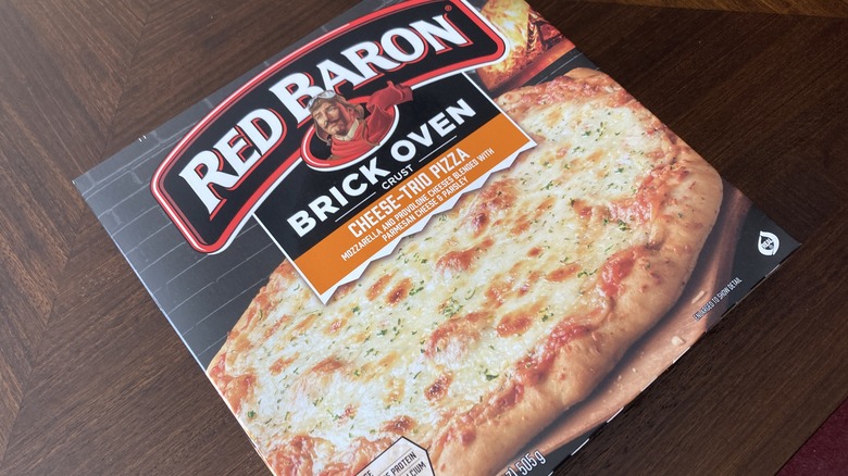 Red Baron frozen pizza in box