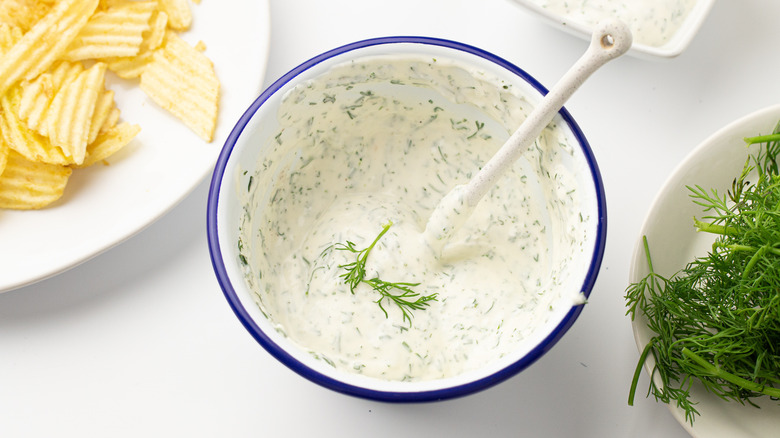 dill dip in bowl 