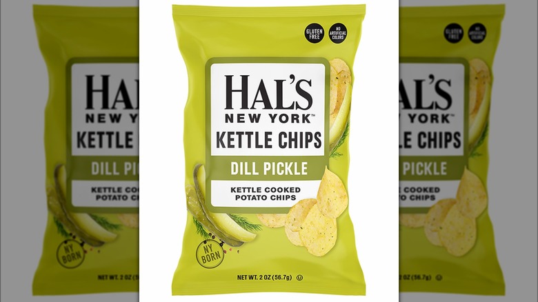 Hal's Dill Pickle kettle chips