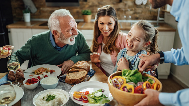 Family eating together