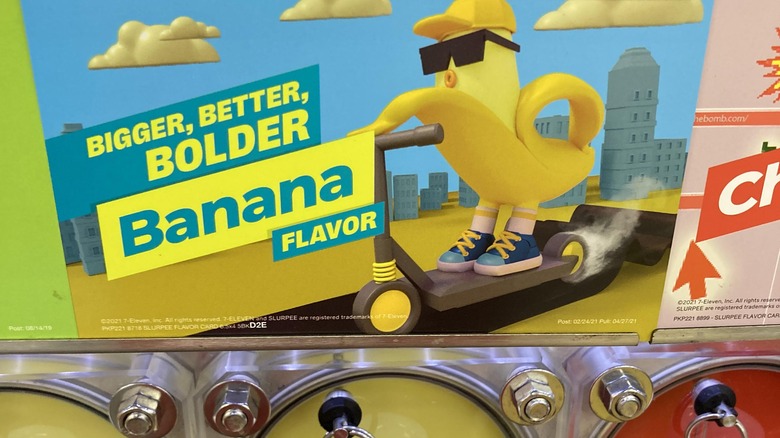 banana slurpee machine display