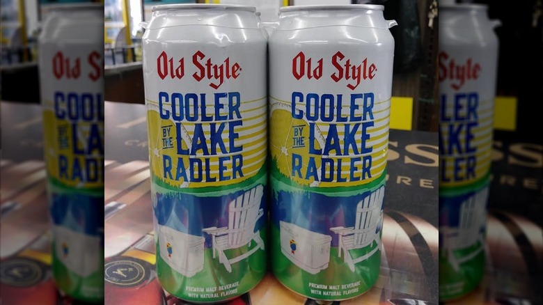 old style cooler by lake