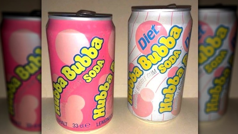 Cans of Hubba Bubba soda