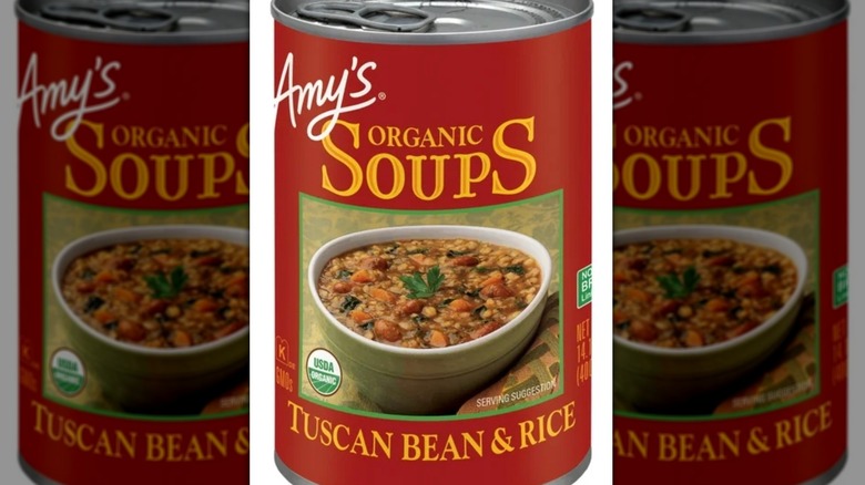 Amy's organic soup cans