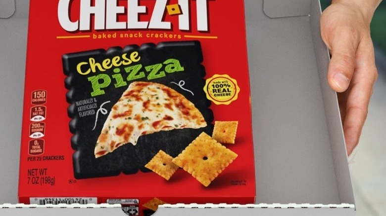 Box of Cheez-Its inside a pizza box