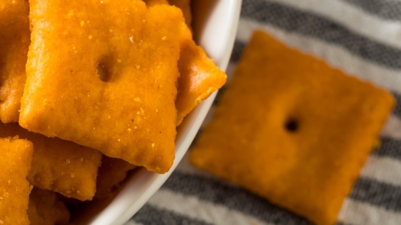 Cheez-It crackers in a bowl