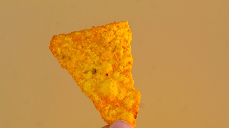 Dorito being held up