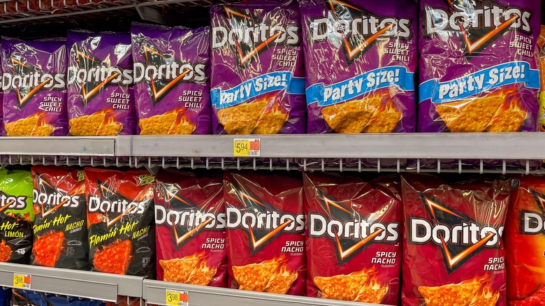 Doritos on grocery shelf