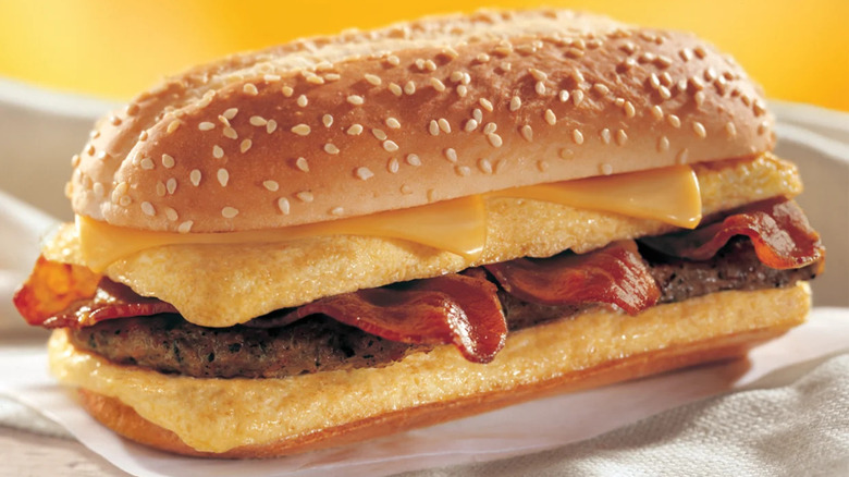 An Enormous Omelet Sandwich from Burger King