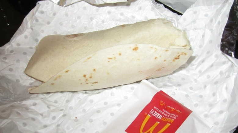 McSkillet Burrito in open wrapper