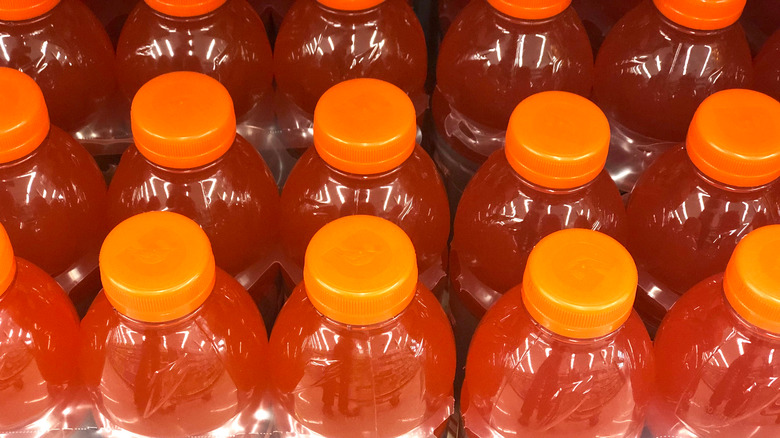 red Gatorade bottles