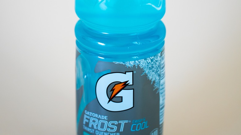 blue Gatorade bottle