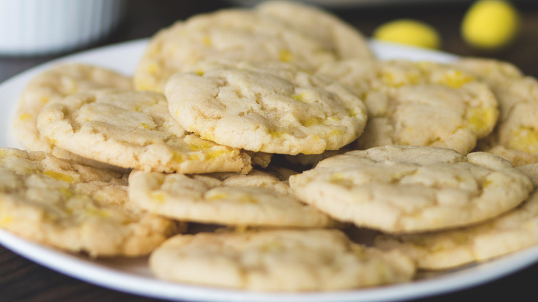 plate of lemon drop cookies