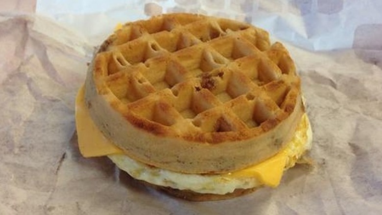 Jack in the Box waffle sandwich 