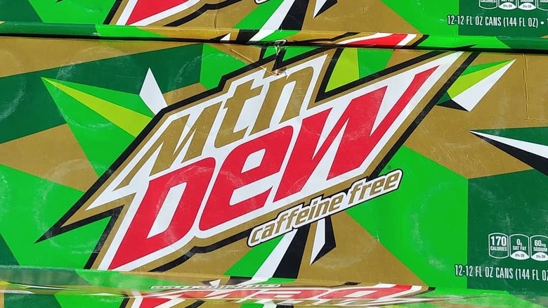 Caffeine-Free Mountain Dew cans