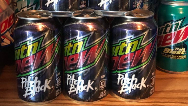 Mountain Dew Pitch Black cans