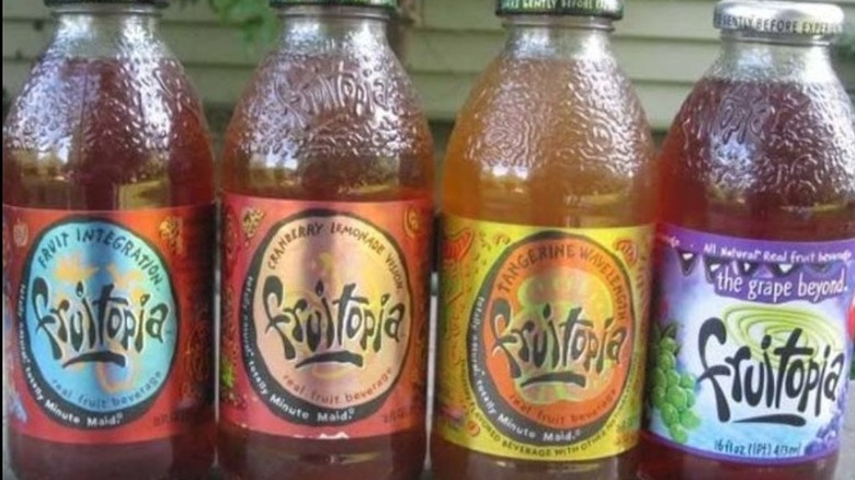 Glass bottles of fruitopia