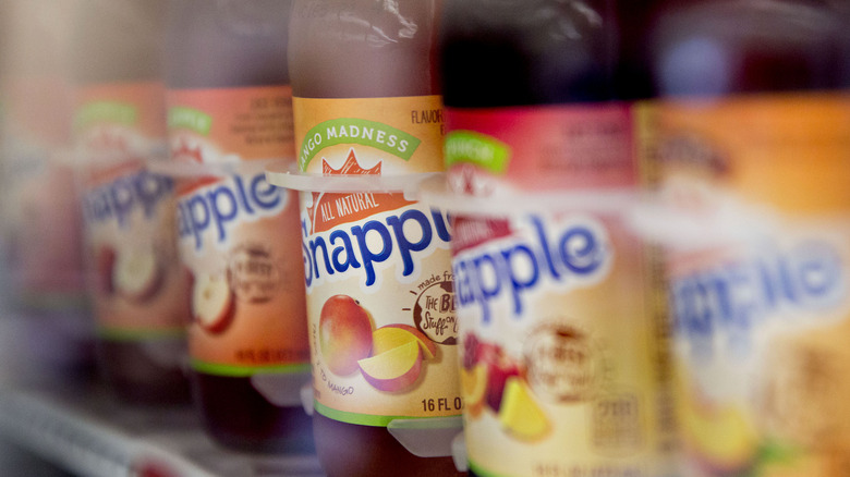 snapple bottles in fridge