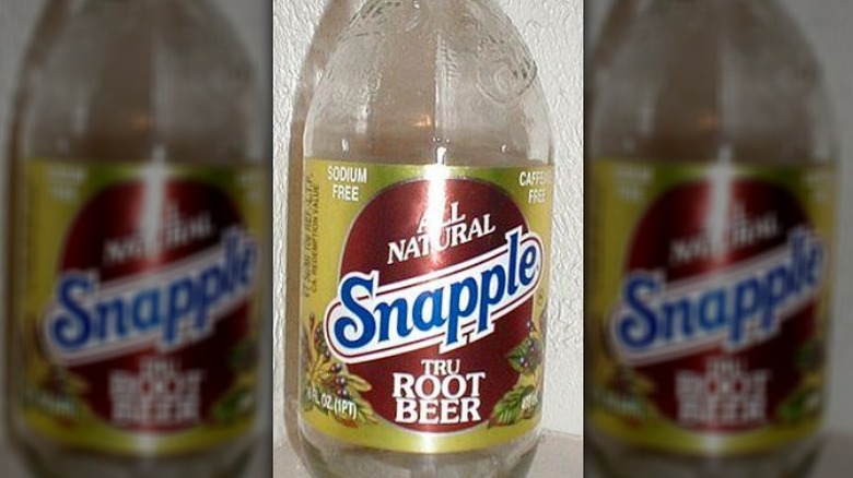 Snapple tru root beer soda