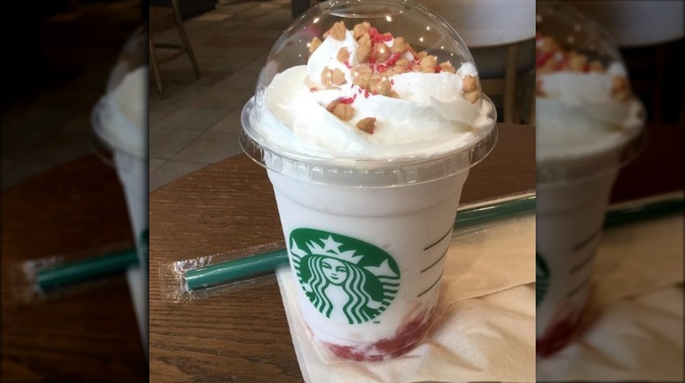 Discontinued Starbucks Apple Crumble Frappuccino drink