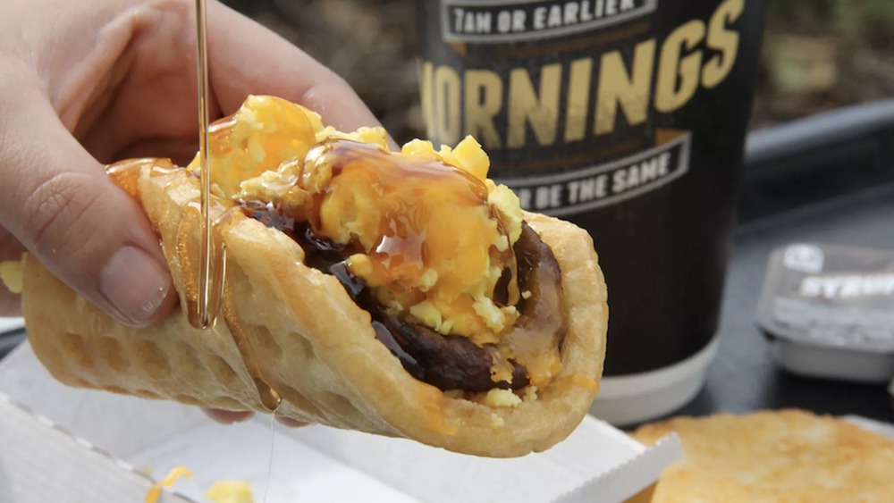 syrup on taco bell Waffle Taco