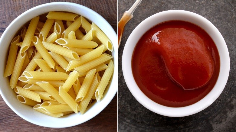 Pasta and ketchup 
