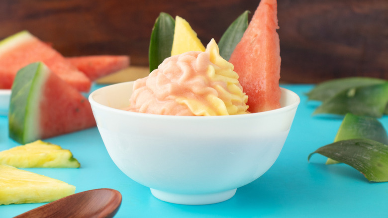 pineapple watermelon and frozen dessert