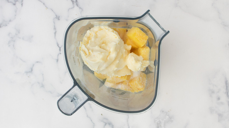 frozen pineapple and vanilla ice cream