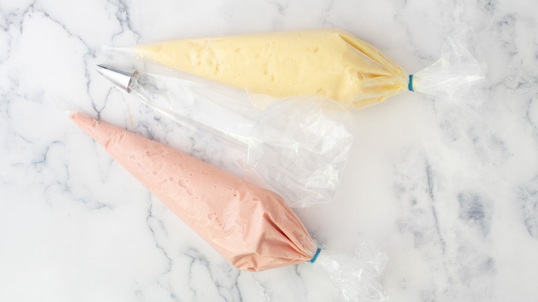 frozen desserts in piping bags