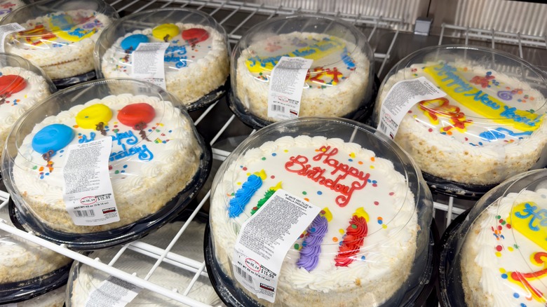 Costco cakes in display case