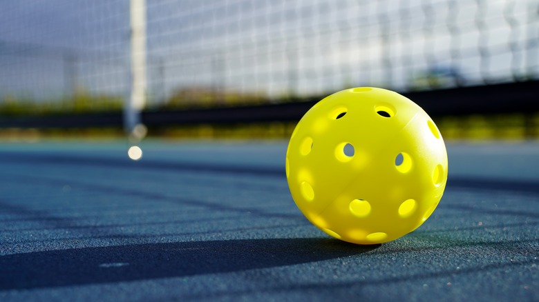 pickleball on the court