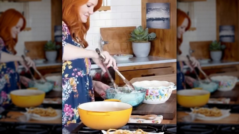 Ree Drummond cooking in a video