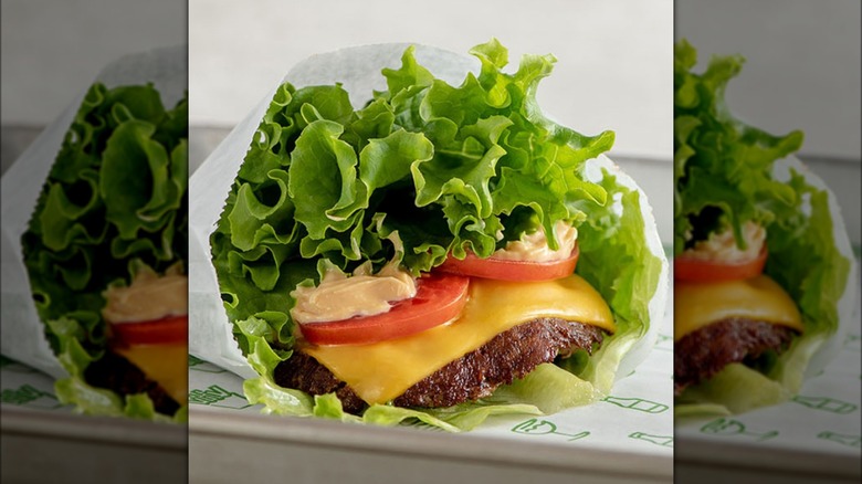 lettuce-wrapped Shake Shack burger
