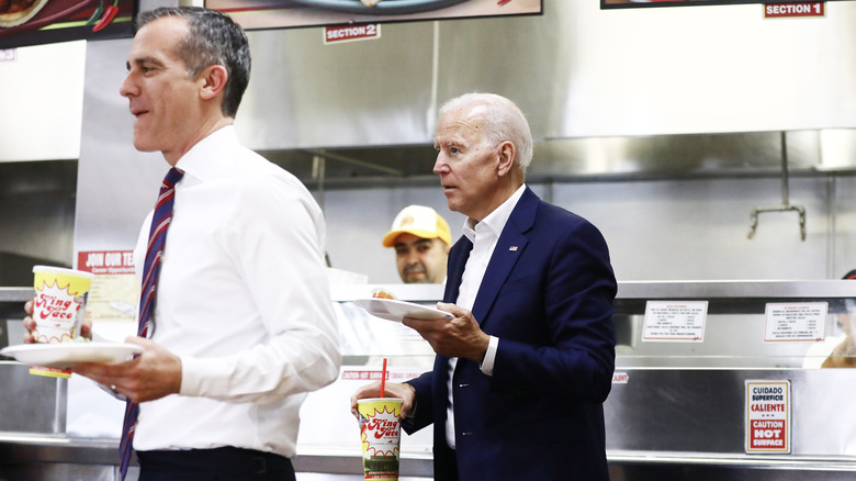 President Biden eating