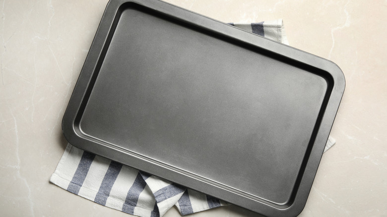 Empty baking sheet pan