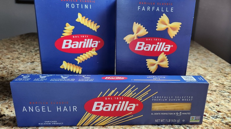 rotini farfalle angel hair pasta