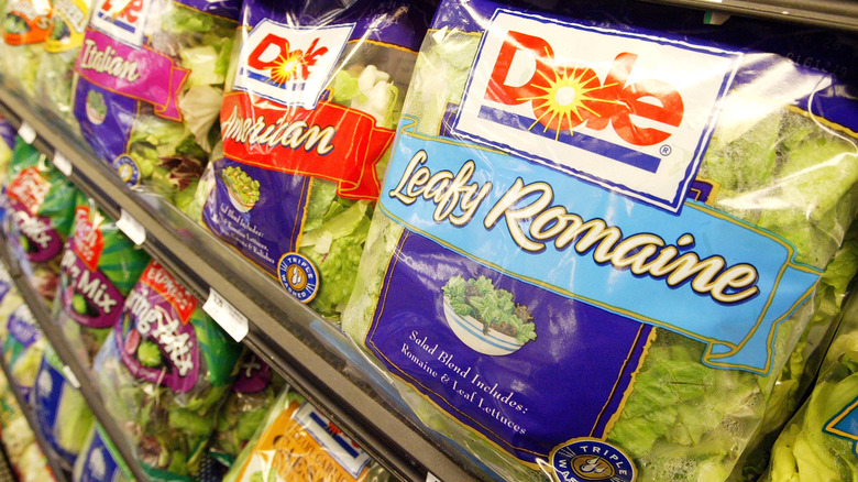 Dole salads on shelves