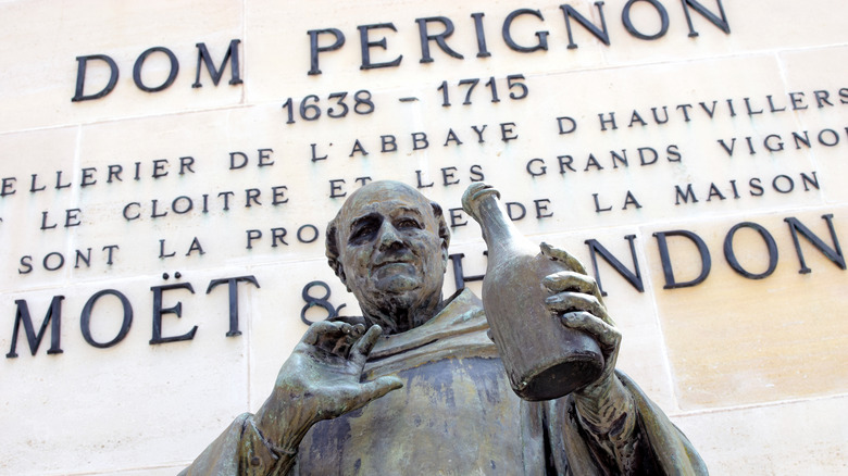 Statue of Dom Perignon the monk