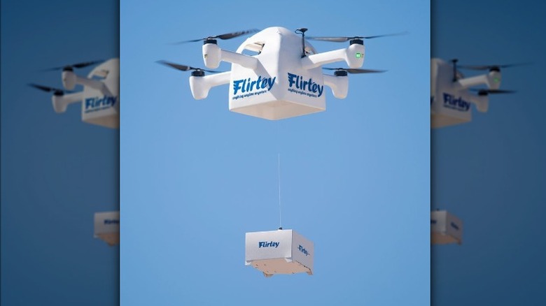 A SkyDrop (Flirtey) drone