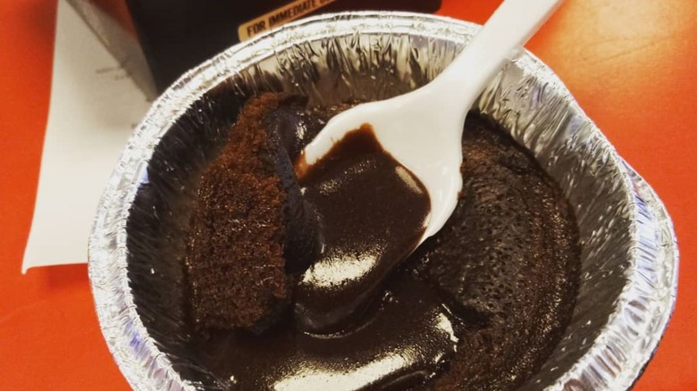 Domino's Lava Cake in a tin cup