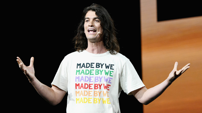 WeWork founder Adam Neumann speaking