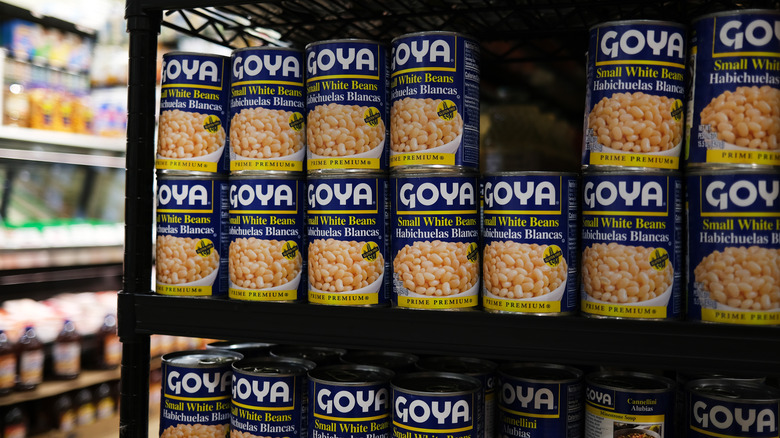 Shelf of Goya Foods beans