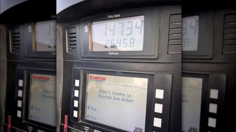 Faked Costco "blame Joe Biden" gas pump