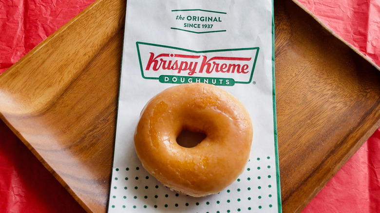 Krispy Kreme donut and bag