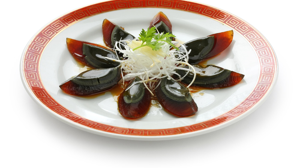 Plate of century eggs